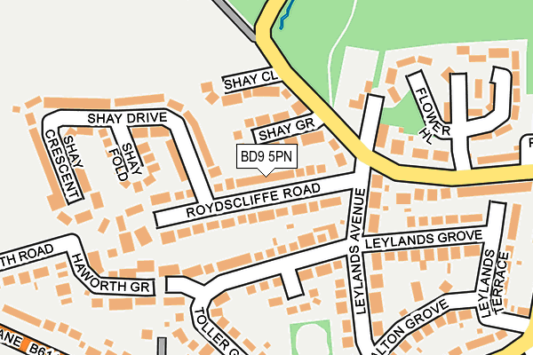 BD9 5PN map - OS OpenMap – Local (Ordnance Survey)