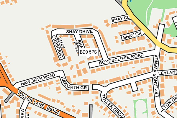 BD9 5PS map - OS OpenMap – Local (Ordnance Survey)