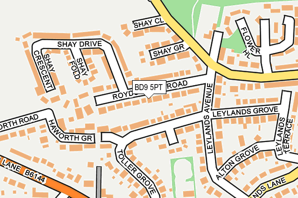 BD9 5PT map - OS OpenMap – Local (Ordnance Survey)