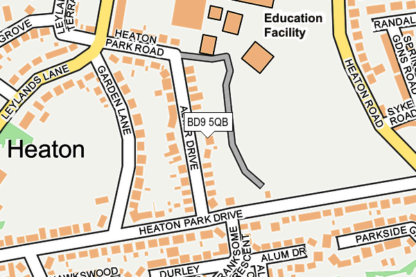 BD9 5QB map - OS OpenMap – Local (Ordnance Survey)