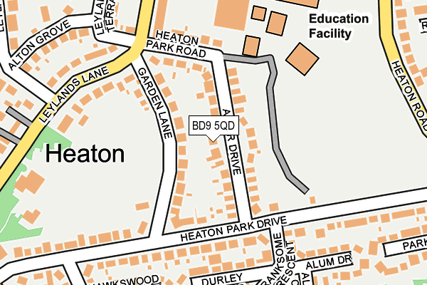 BD9 5QD map - OS OpenMap – Local (Ordnance Survey)