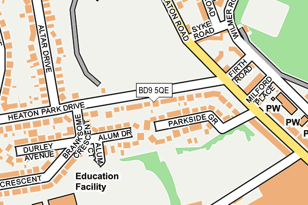 BD9 5QE map - OS OpenMap – Local (Ordnance Survey)