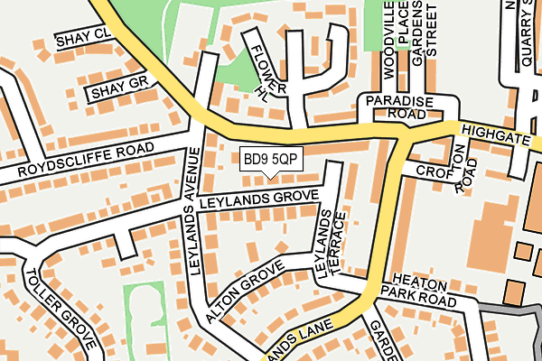 BD9 5QP map - OS OpenMap – Local (Ordnance Survey)
