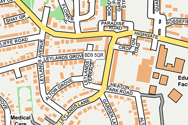 BD9 5QR map - OS OpenMap – Local (Ordnance Survey)