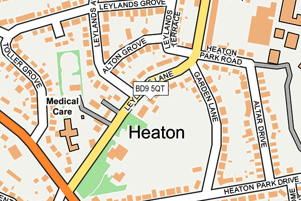 BD9 5QT map - OS OpenMap – Local (Ordnance Survey)