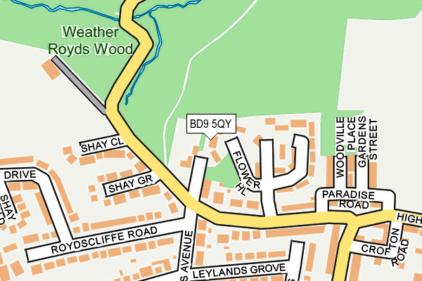 BD9 5QY map - OS OpenMap – Local (Ordnance Survey)