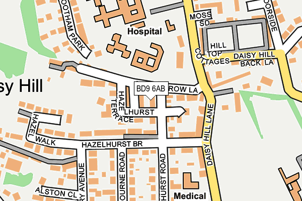 BD9 6AB map - OS OpenMap – Local (Ordnance Survey)