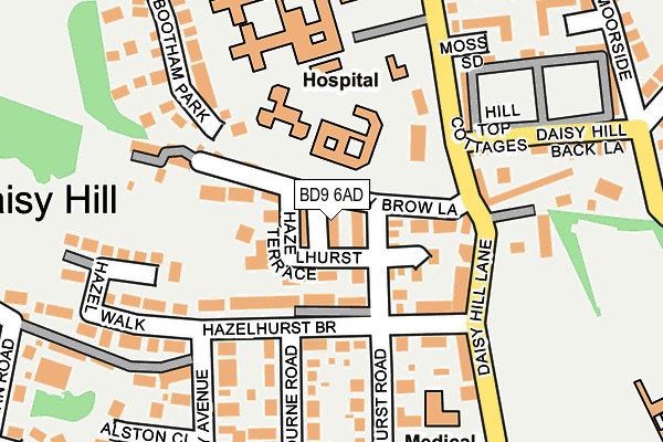 BD9 6AD map - OS OpenMap – Local (Ordnance Survey)