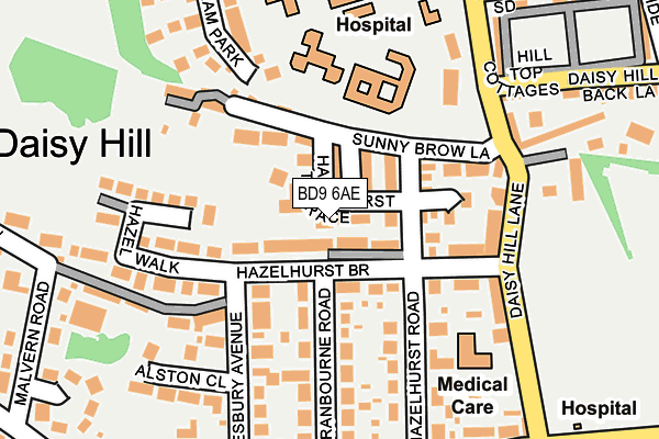 BD9 6AE map - OS OpenMap – Local (Ordnance Survey)