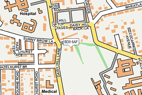 BD9 6AF map - OS OpenMap – Local (Ordnance Survey)