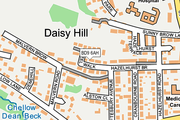 BD9 6AH map - OS OpenMap – Local (Ordnance Survey)