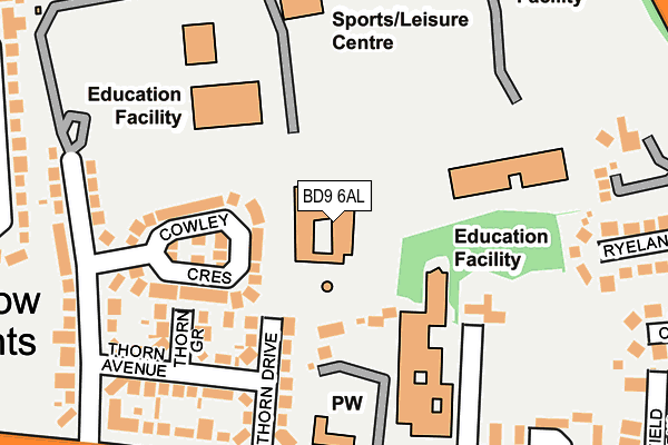 BD9 6AL map - OS OpenMap – Local (Ordnance Survey)