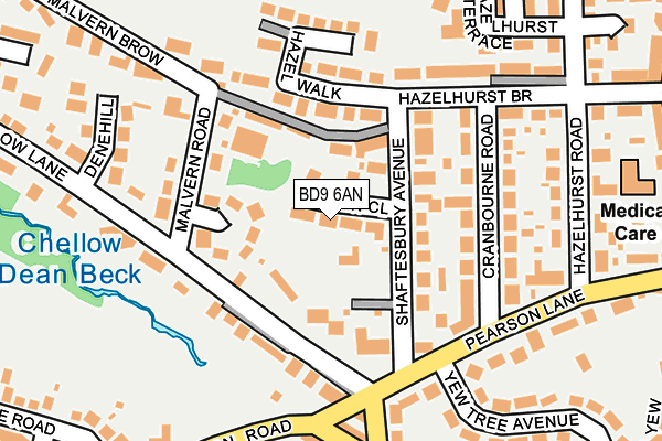 BD9 6AN map - OS OpenMap – Local (Ordnance Survey)