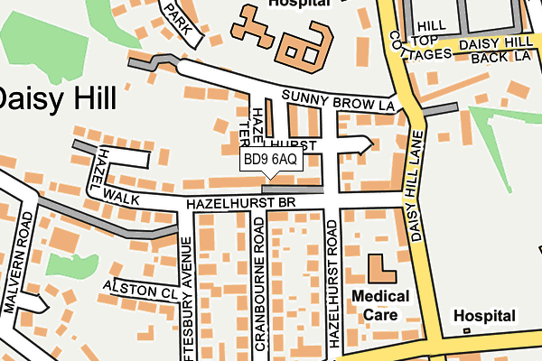 BD9 6AQ map - OS OpenMap – Local (Ordnance Survey)