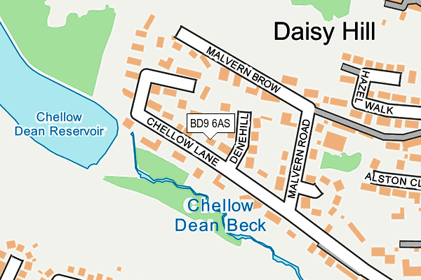 BD9 6AS map - OS OpenMap – Local (Ordnance Survey)