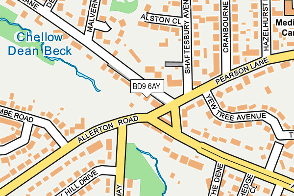 BD9 6AY map - OS OpenMap – Local (Ordnance Survey)