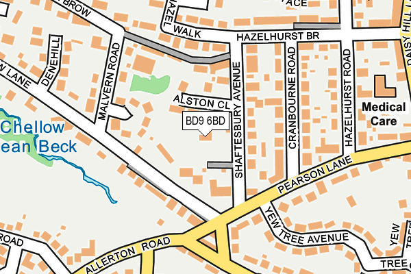 BD9 6BD map - OS OpenMap – Local (Ordnance Survey)