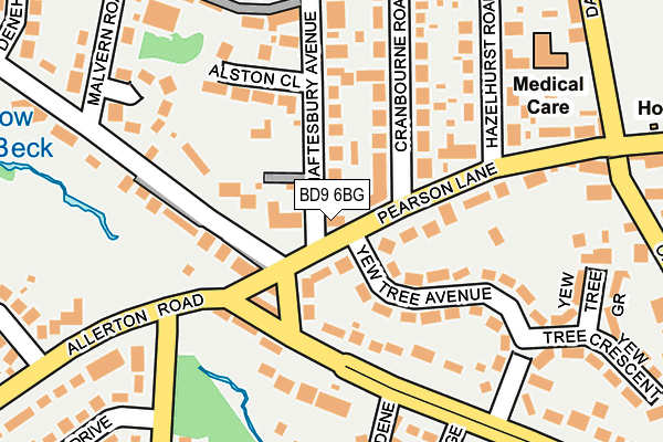 BD9 6BG map - OS OpenMap – Local (Ordnance Survey)