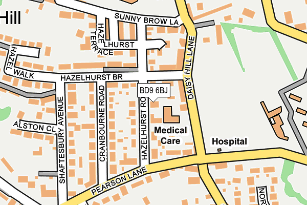 BD9 6BJ map - OS OpenMap – Local (Ordnance Survey)