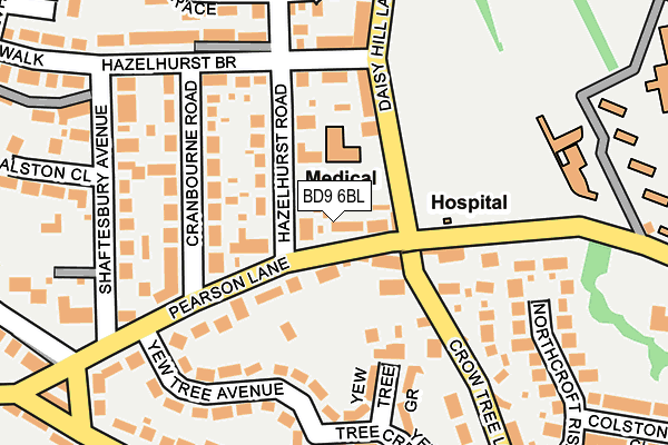 BD9 6BL map - OS OpenMap – Local (Ordnance Survey)