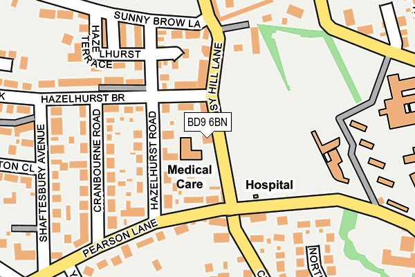 BD9 6BN map - OS OpenMap – Local (Ordnance Survey)