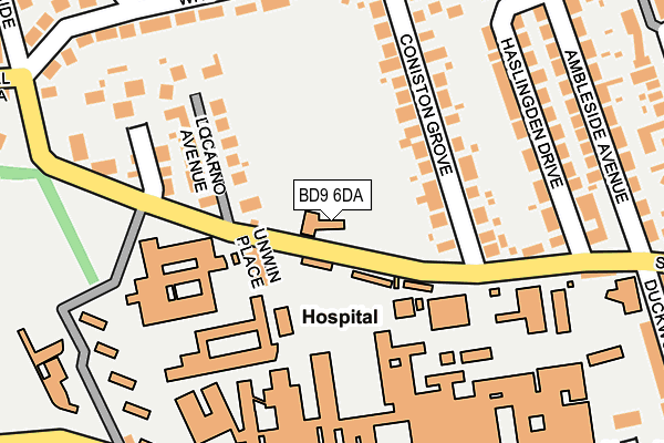 BD9 6DA map - OS OpenMap – Local (Ordnance Survey)