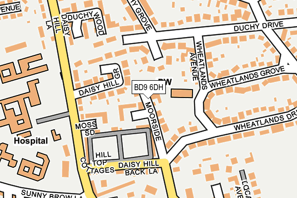 BD9 6DH map - OS OpenMap – Local (Ordnance Survey)