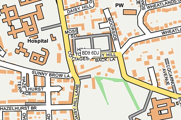 BD9 6DJ map - OS OpenMap – Local (Ordnance Survey)