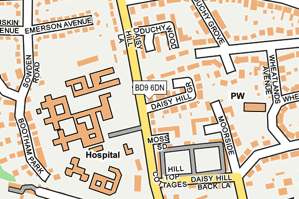 BD9 6DN map - OS OpenMap – Local (Ordnance Survey)