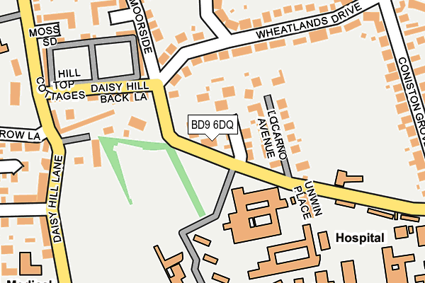 BD9 6DQ map - OS OpenMap – Local (Ordnance Survey)