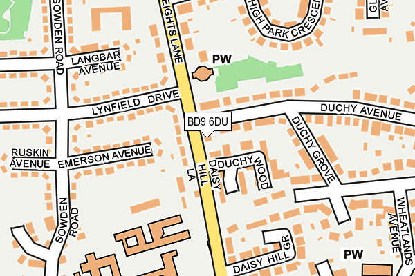 BD9 6DU map - OS OpenMap – Local (Ordnance Survey)