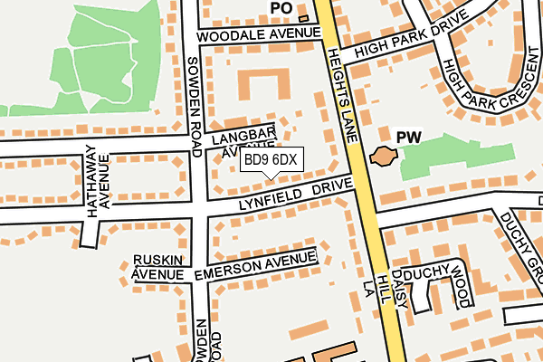 BD9 6DX map - OS OpenMap – Local (Ordnance Survey)