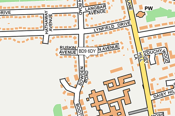 BD9 6DY map - OS OpenMap – Local (Ordnance Survey)