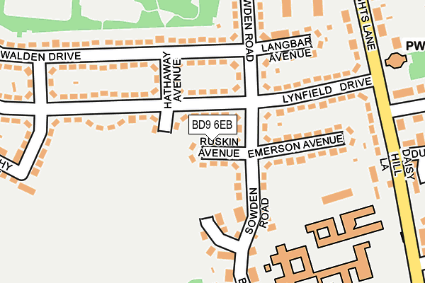 BD9 6EB map - OS OpenMap – Local (Ordnance Survey)