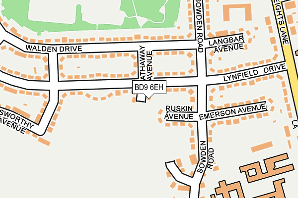 BD9 6EH map - OS OpenMap – Local (Ordnance Survey)