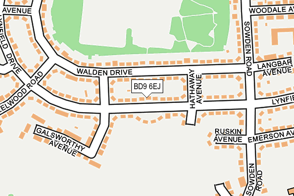BD9 6EJ map - OS OpenMap – Local (Ordnance Survey)
