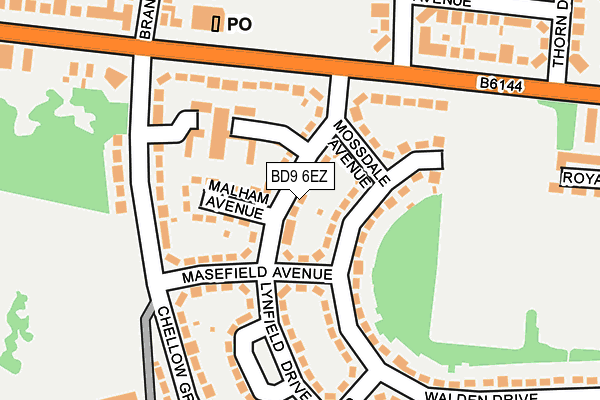 BD9 6EZ map - OS OpenMap – Local (Ordnance Survey)