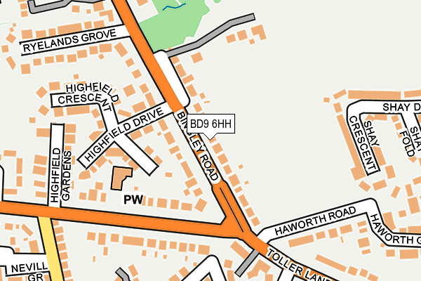 BD9 6HH map - OS OpenMap – Local (Ordnance Survey)