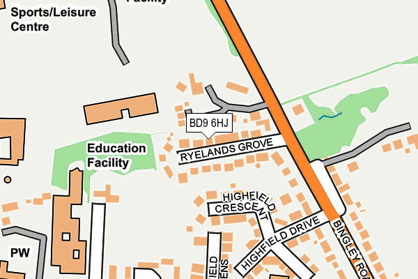 BD9 6HJ map - OS OpenMap – Local (Ordnance Survey)
