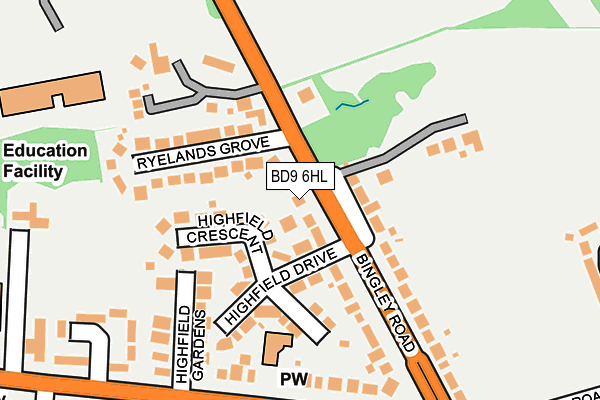 BD9 6HL map - OS OpenMap – Local (Ordnance Survey)