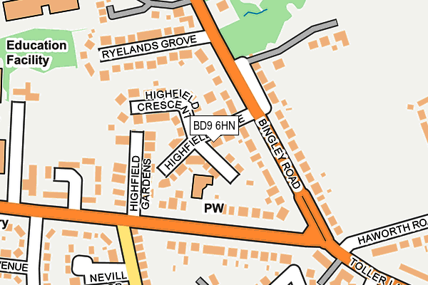 BD9 6HN map - OS OpenMap – Local (Ordnance Survey)