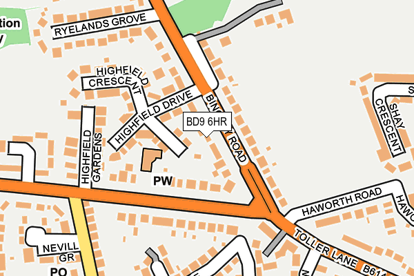 BD9 6HR map - OS OpenMap – Local (Ordnance Survey)