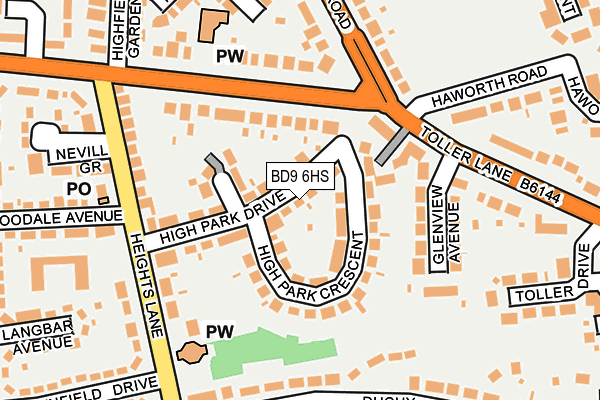 BD9 6HS map - OS OpenMap – Local (Ordnance Survey)