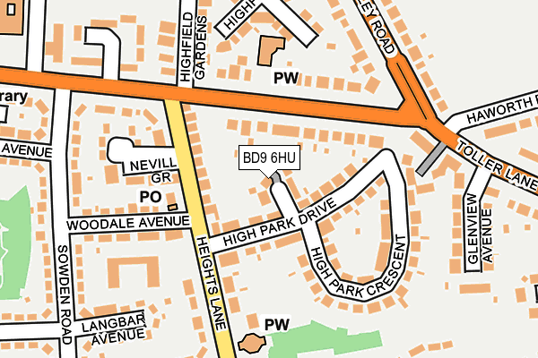 BD9 6HU map - OS OpenMap – Local (Ordnance Survey)