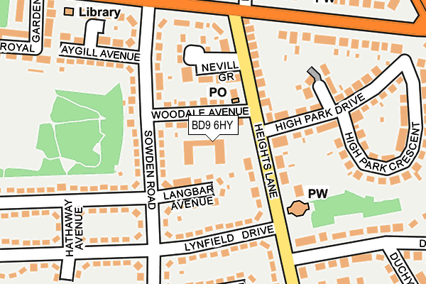 BD9 6HY map - OS OpenMap – Local (Ordnance Survey)