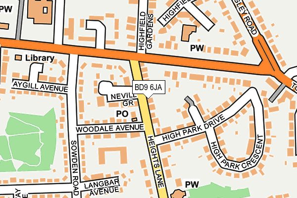 BD9 6JA map - OS OpenMap – Local (Ordnance Survey)