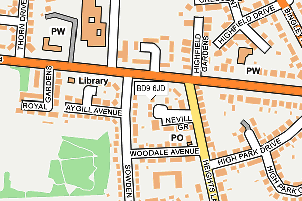 BD9 6JD map - OS OpenMap – Local (Ordnance Survey)