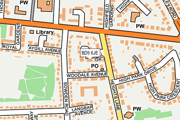 BD9 6JE map - OS OpenMap – Local (Ordnance Survey)