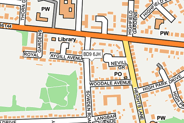 BD9 6JH map - OS OpenMap – Local (Ordnance Survey)