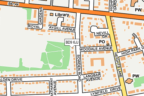 BD9 6JJ map - OS OpenMap – Local (Ordnance Survey)